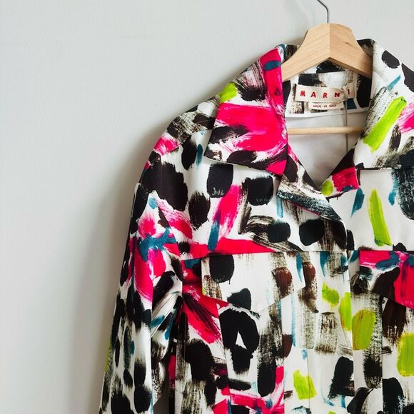 Marni Paintbrush Print Jacket – IT 38 – SS20 Runway – NWT $1950 Designer - Picture 4 of 16